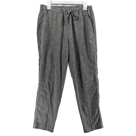 Topshop Side Stripe Trousers Size 8 Gray Mid Rise Pants Career Pull On Workwear - Picture 11 of 12